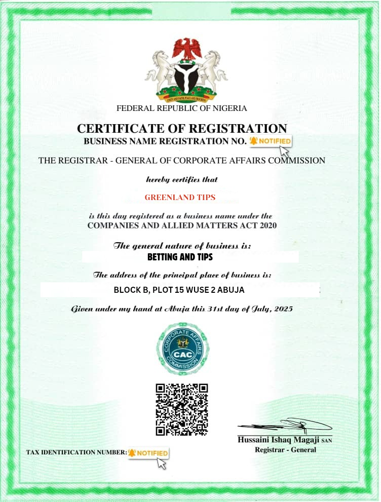 Business Registration Certificate